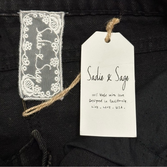 Sadie & Sage NWT Black Distressed Denim Shorts Sz S Raw Hem Micro 1.5" Inseam - Picture 8 of 11